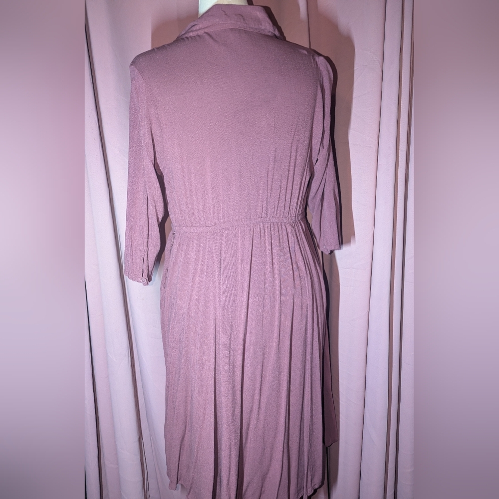 TORRID Mauve Collared Button-Down Dress 2x(14-16) - Picture 3 of 11